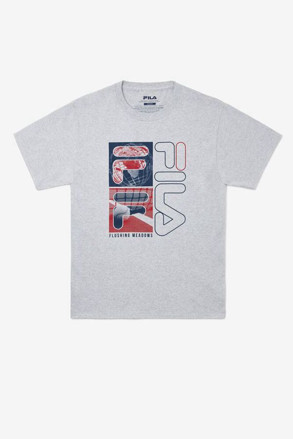 Fila Nyc Collage Graphic Men's Tee - Grey,NZ 269-59438